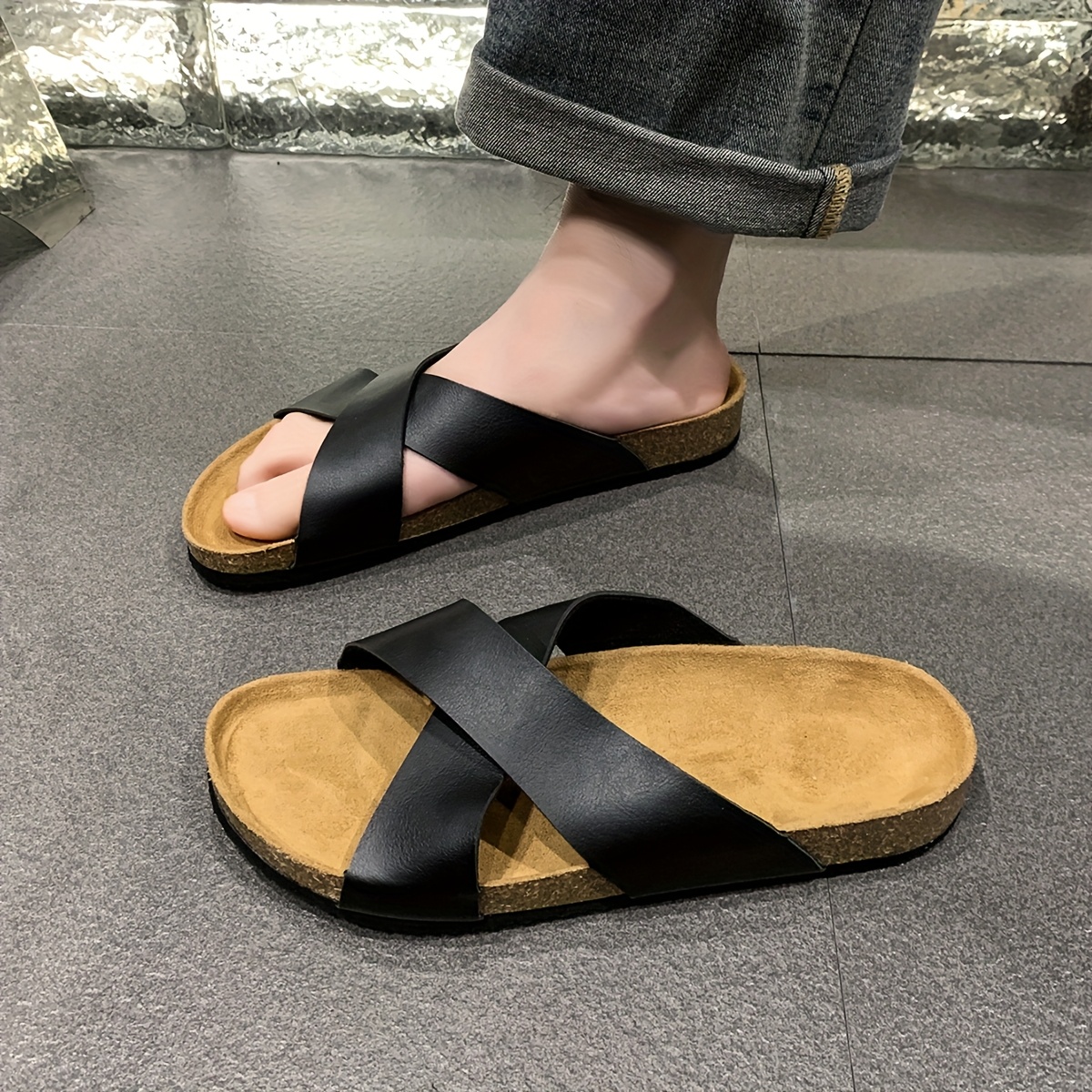 Chinelas Cruzadas Cross Chinelas Sandalias De Hombre Con Tiras