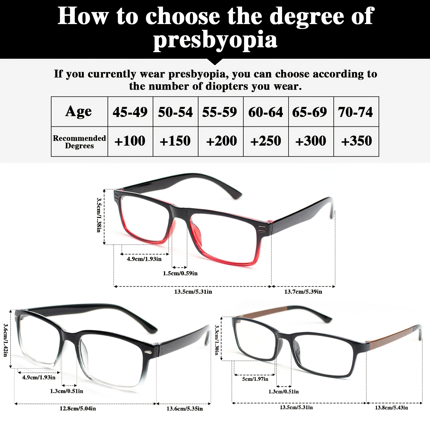 9pcs Unique Rectangular Frames Reading Glasses Set