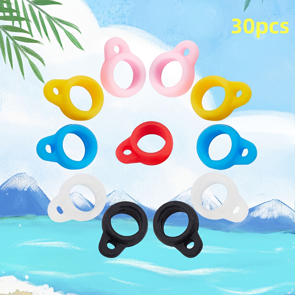 TEMU 30pcs Anti-loss Ballpoint Pen Lanyard Protective Rings, 6 Colors Of Mixed Anti-loss Silicone Rings, Adjustable Necklace Lanyard Replacement