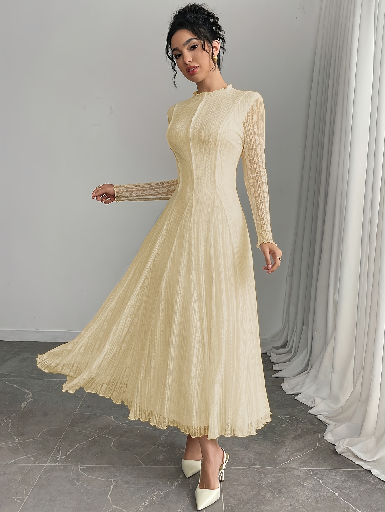 cream dresses sold on Temu United States