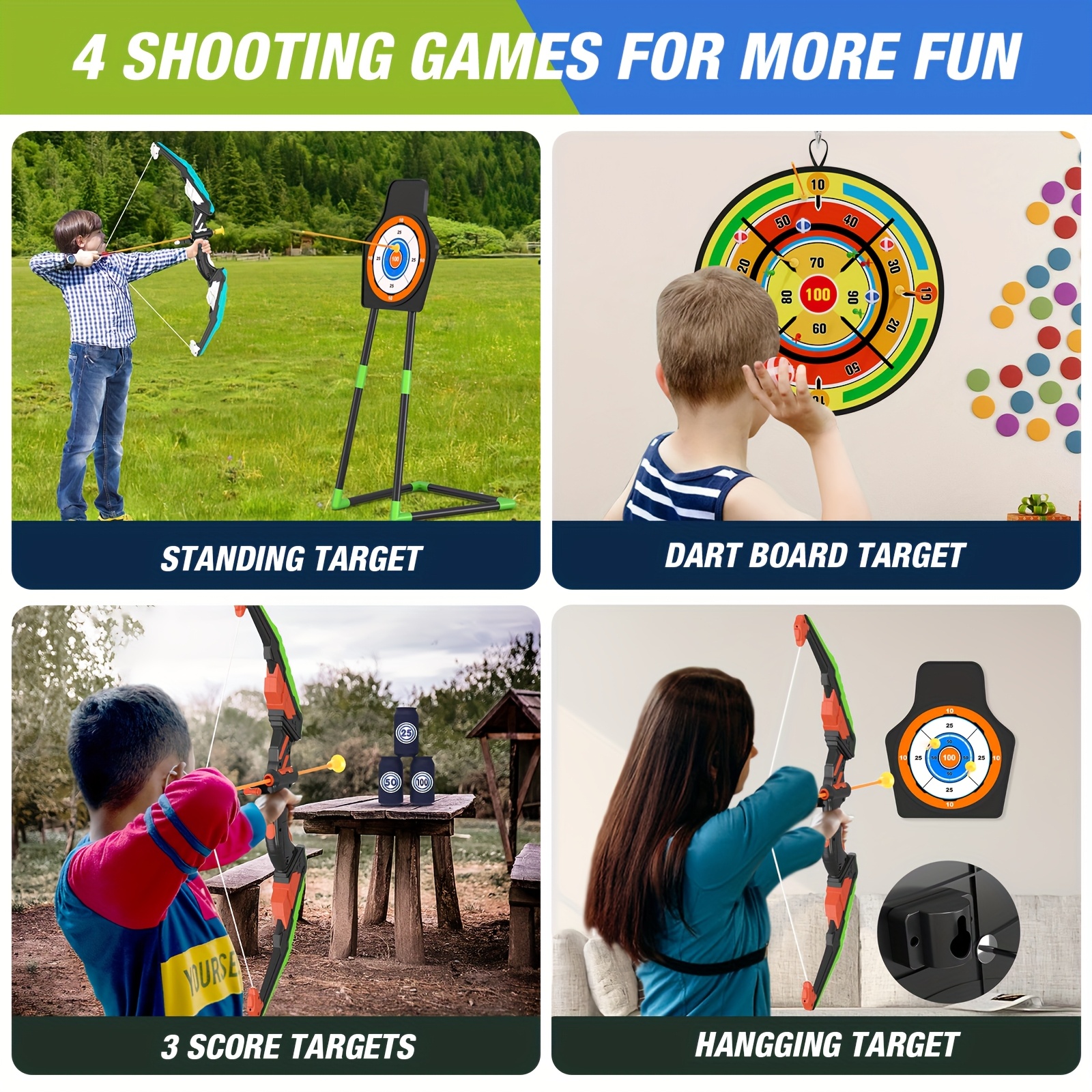 2 Pack Kids Bow And Arrow with 29