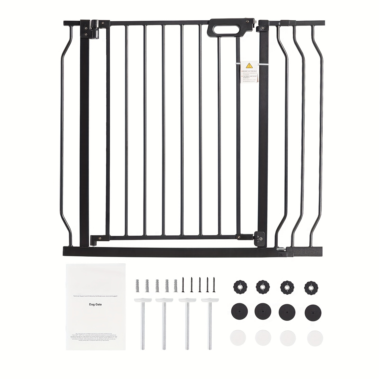 

Vevor 30" Extra Tall Baby Gate For Stairs Doorways, Fits Openings 29.5" To 39" Wide, Auto Close Extra Wide Dog Gate For House, Pressure Mounted Easy Walk Through Pet Gate With Door, Black