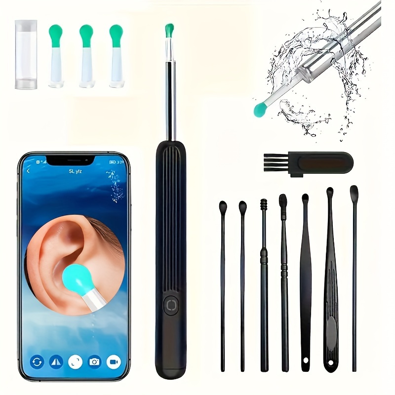 

Rechargeable Ear Wax Removal Kit With 5 Scoops, 8 Picks, And 1080p Camera - Perfect For Adults