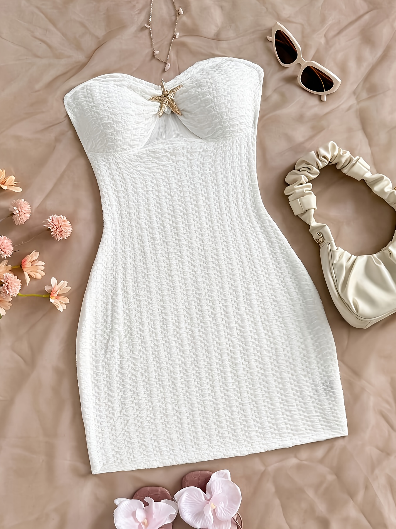 white holiday mini dress Ros Mini Dress main image 0