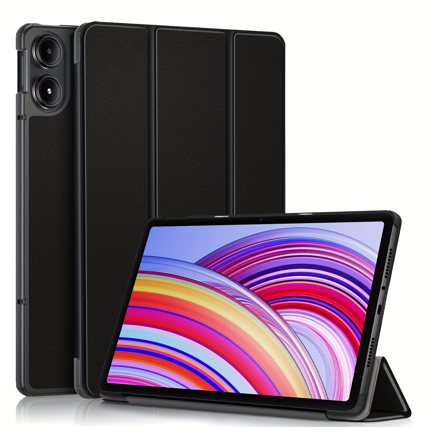 

Redmi Pad Pro 12.1" Faux Leather Case - Hard Shell, Foldable Stand, Water-resistant, Lightweight, Antibacterial, Non-slip & Scratch Resistant Protective Cover With Auto Sleep/wake Feature