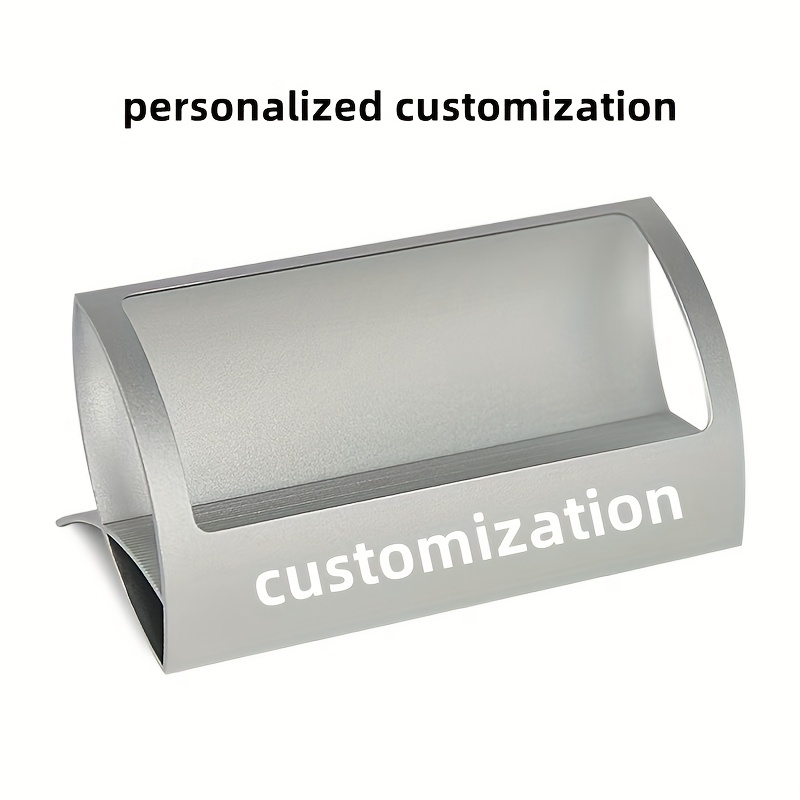 Customizable Aluminum Business Card Holder - Stylish Modern Design, 4 Colors (Black/Red, White & Golden), Durable Desk Organizer for Professionals | Personalized Corporate Nameplates with Minimalist Polished Surface and Decorative Finish