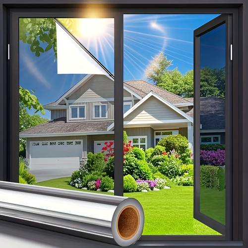reflective one way window tint privacy film sun blocking heat control anti static cling for home