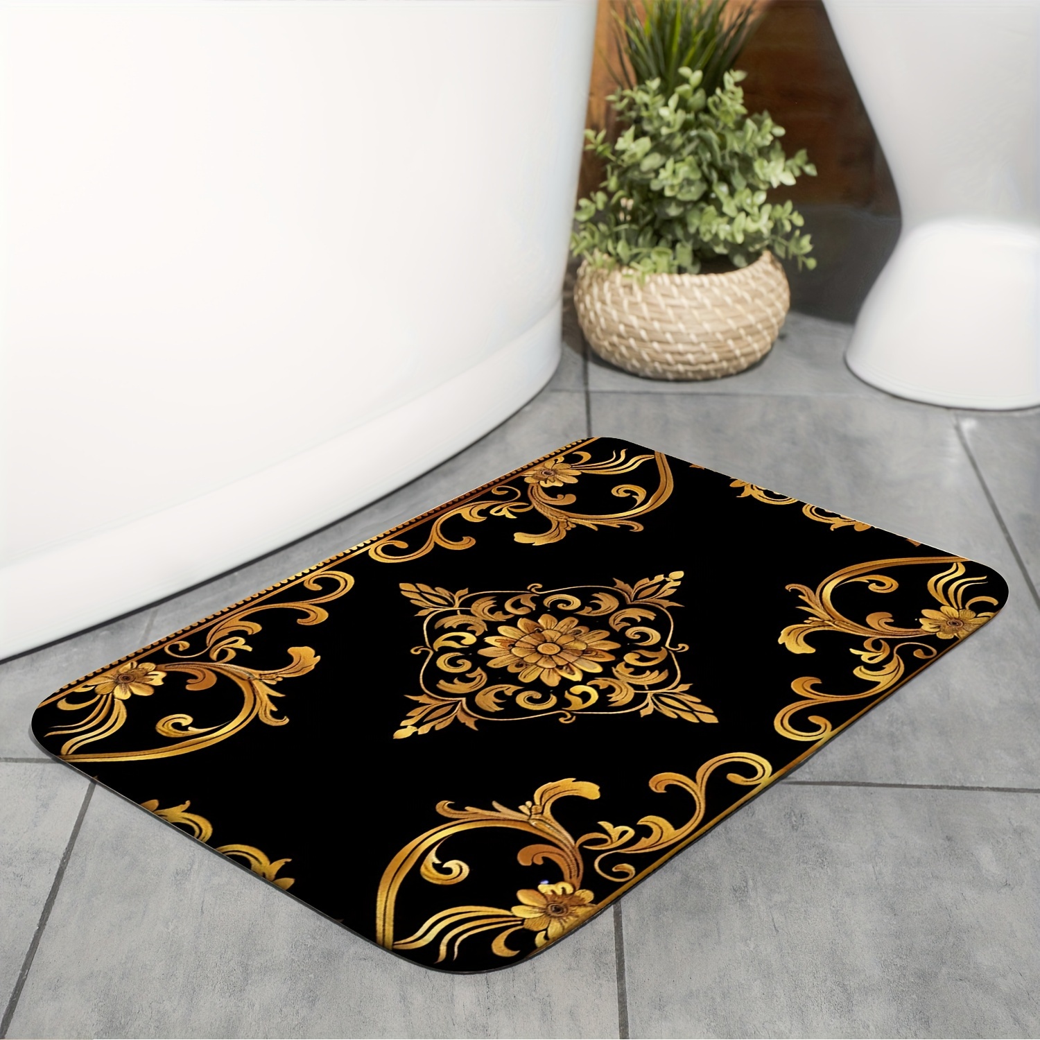 

Bath Mat - -dry, , Thickened Bath Rug Pattern | Washable For , Kitchen, Laundry & Bedroom