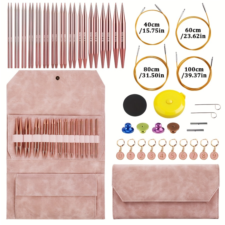 

51pcs Knitting Set Carrying , 13 Pairs Of Knitting (3mm-10mm), Metal Knitting Accessories, Diy Knitting Kit , Christmas