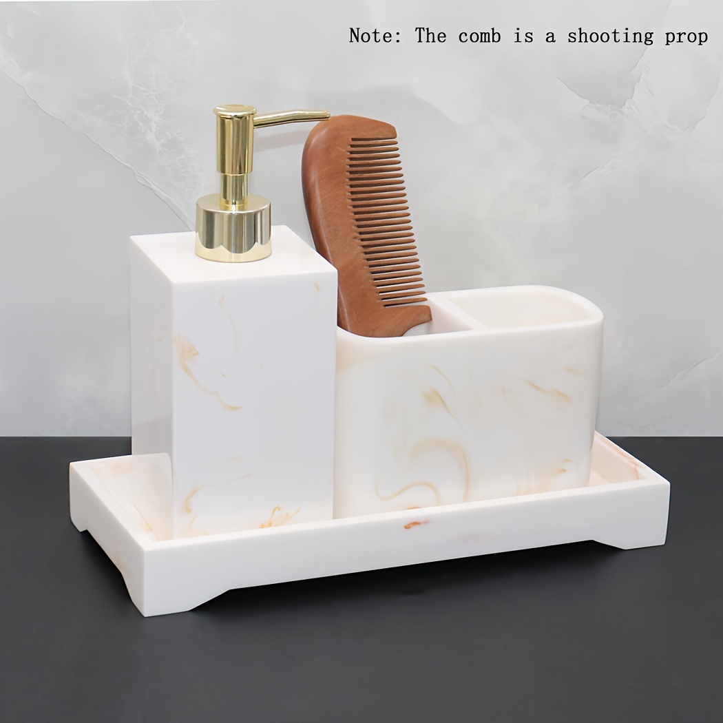 set di accessori da bagno 4 pezzi (bianco), bicchiere per