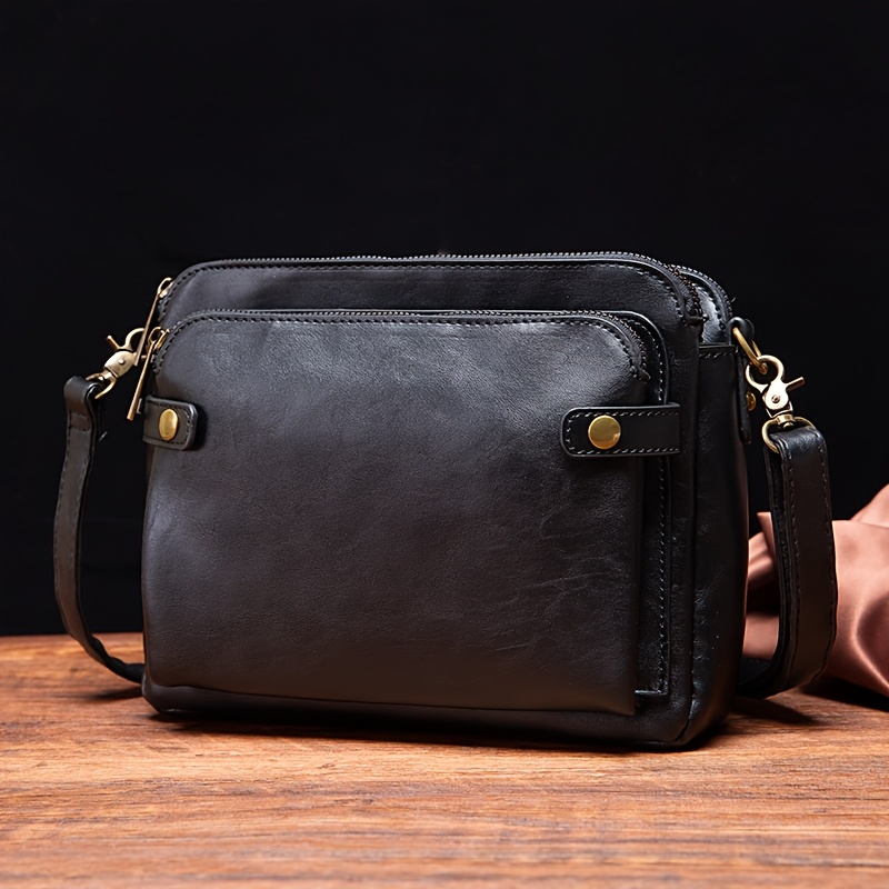 TEMU New Pu Soft Handbag For Women, Three-tier Purse, Crossbody Clutch, Card Holder, Versatile Women's Shoulder Bag