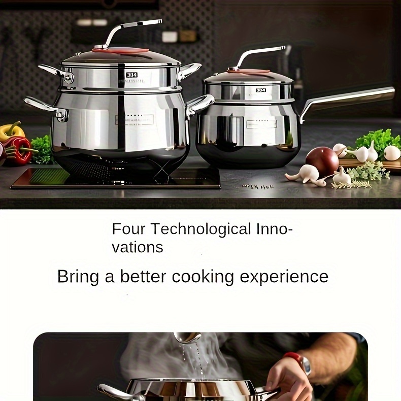 316 three layer steel soup pot induction cooker gas thickened steaming stainless steel bottle pot   pot soup pot details 1