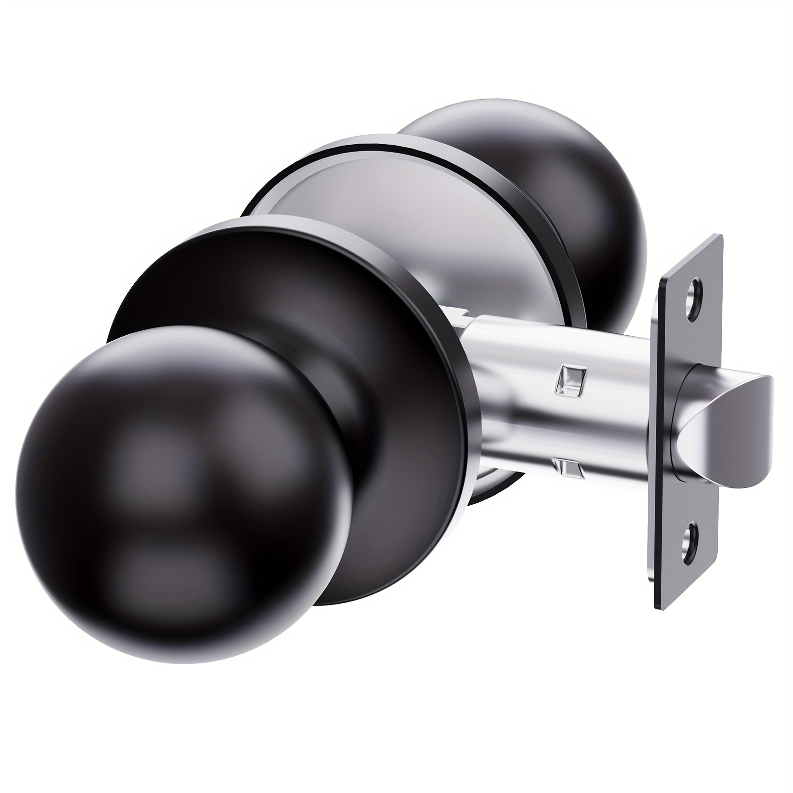 

Arpha Entrance Door Handle , Door Handle, Easy To Install, Stylish Round Design, Suitable For Bedroom, Office Interior Door Handle, Compatible With Doors, Available In Black Or Silvery.