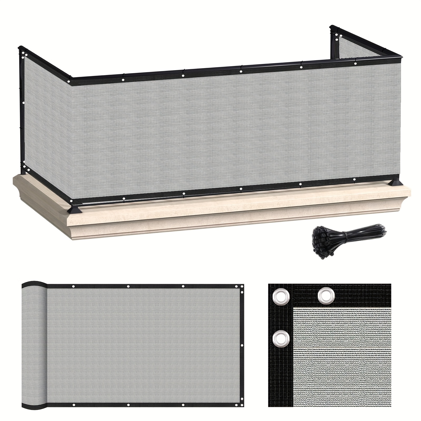 E-shop 1 Set Balkon Sichtschutz, Vollständige Beschattung, Opaque Zaunabdeckung, Speziell für Apartment Geländer/Outdoor Terrasse/Deck/Vorplatz, UV