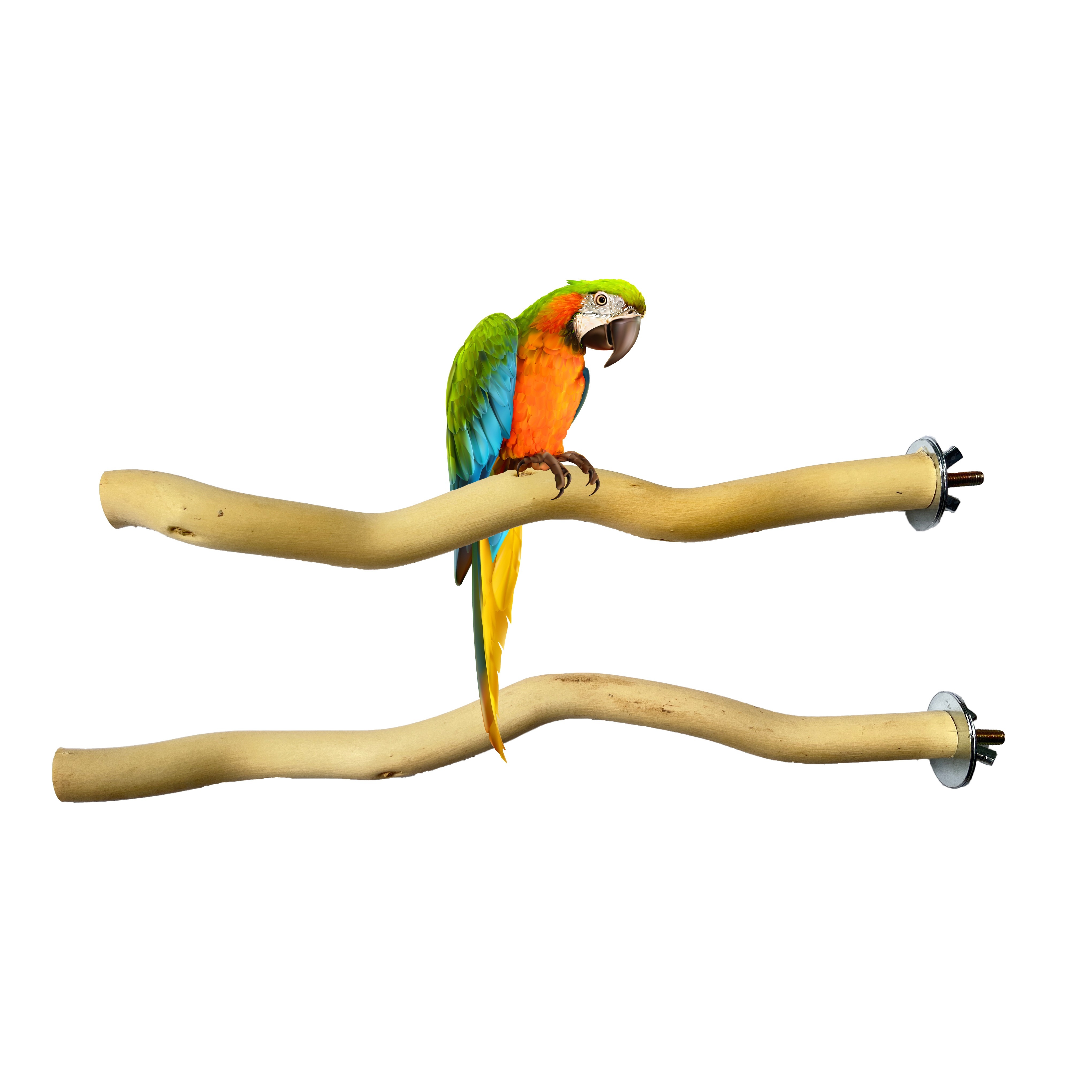 

Natural Solid Wood Bird Perch - Durable Pvc Claw-grinding Stand For Parrots & Birds, Cage Accessory