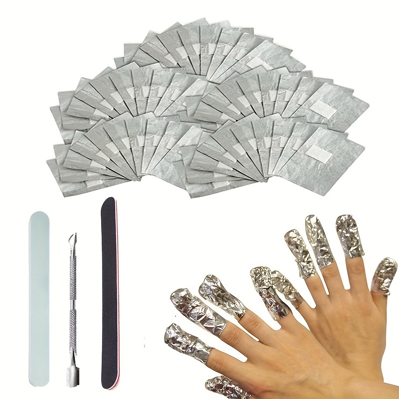 

500pcs Nail Care Kit: Gel Polish Remover Wraps, Cuticle Pusher & - Manicure Tools For Hands, Feet & Nails