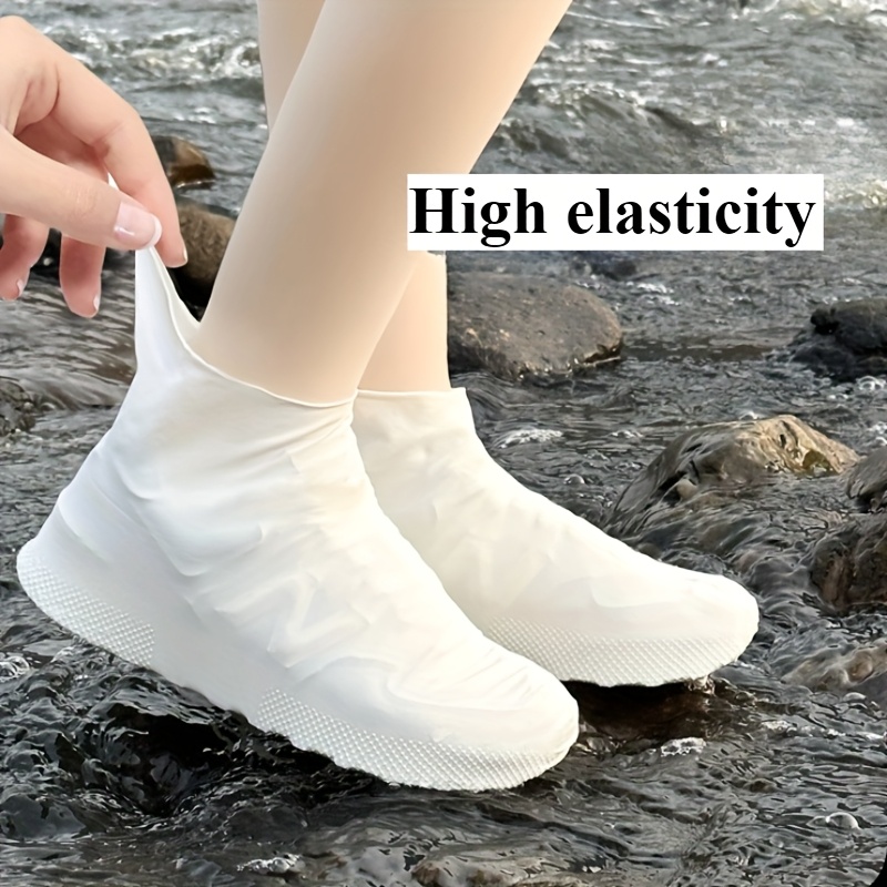 1 Pair High Elasticity Latex Rain Boot Overshoes, Waterproof Reusable Shoe Covers, Non-Slip Outdoor Rainy Day Footwear Protection