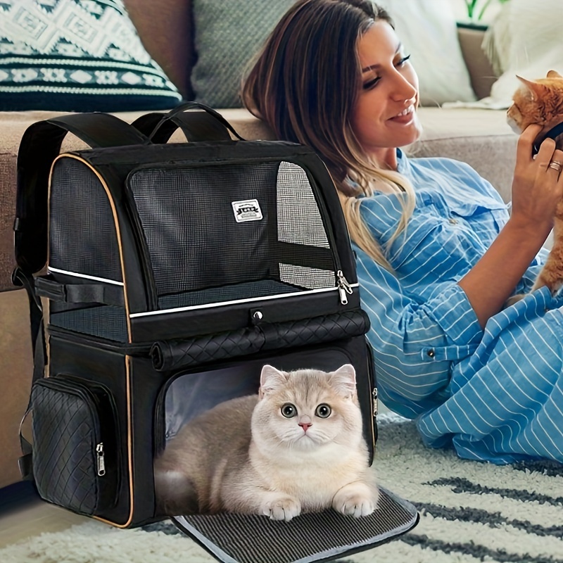cat backpack carrier cats double compartment Temu