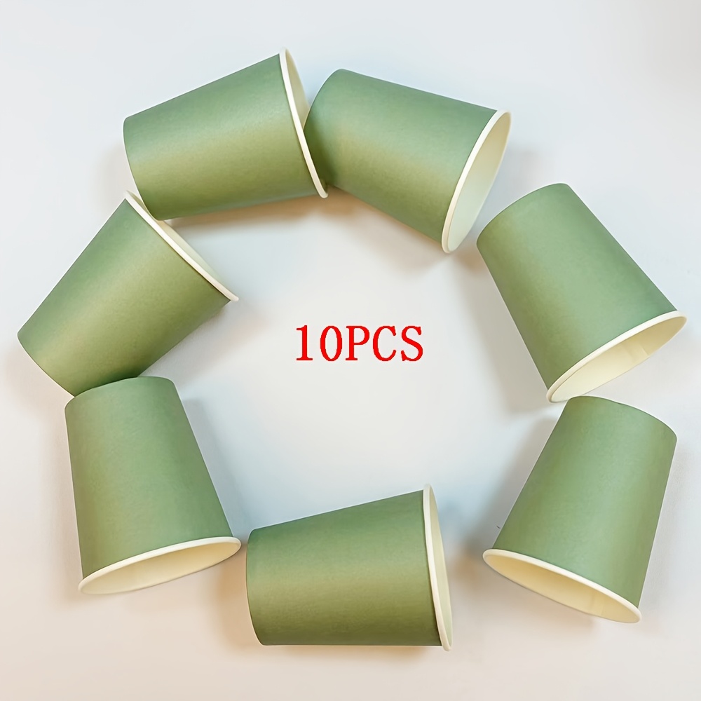 E-shop 10 Stück/20 Stück/50 Stück Salbeigrüne Pappbecher Getränkebecher für kalte heiße Getränke Partybecher für Brautdusche Hochzeit Picknick Party