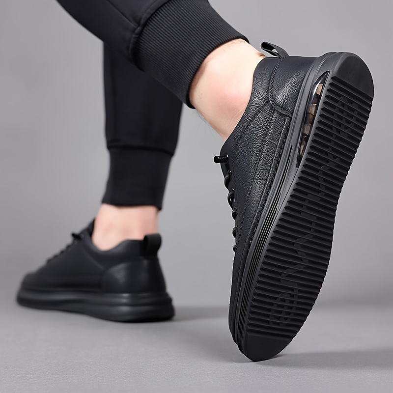 mens casual black sneakers lace rubber sole season Temu Nigeria