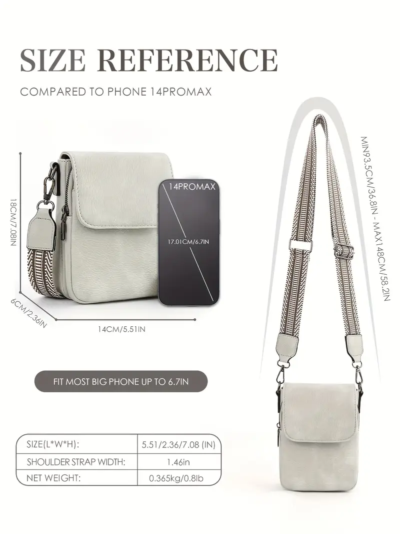 small crossbody bags for women fashion pu double compartment cell phone crossbody wallet purses with card slots details 4