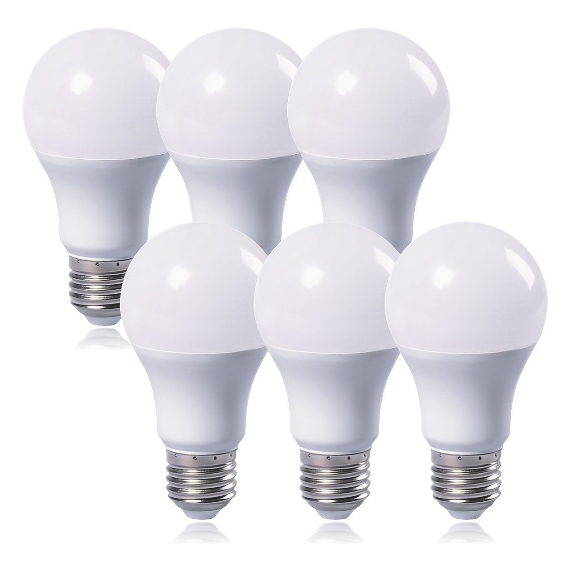 item picture   of led bulbs 12  source 1100   output compatible with ac220 240v a60  27 edison socket energy   lamp matte frosted end in white   in 3000k warm white 4000k neutral daylight 6500k cool white