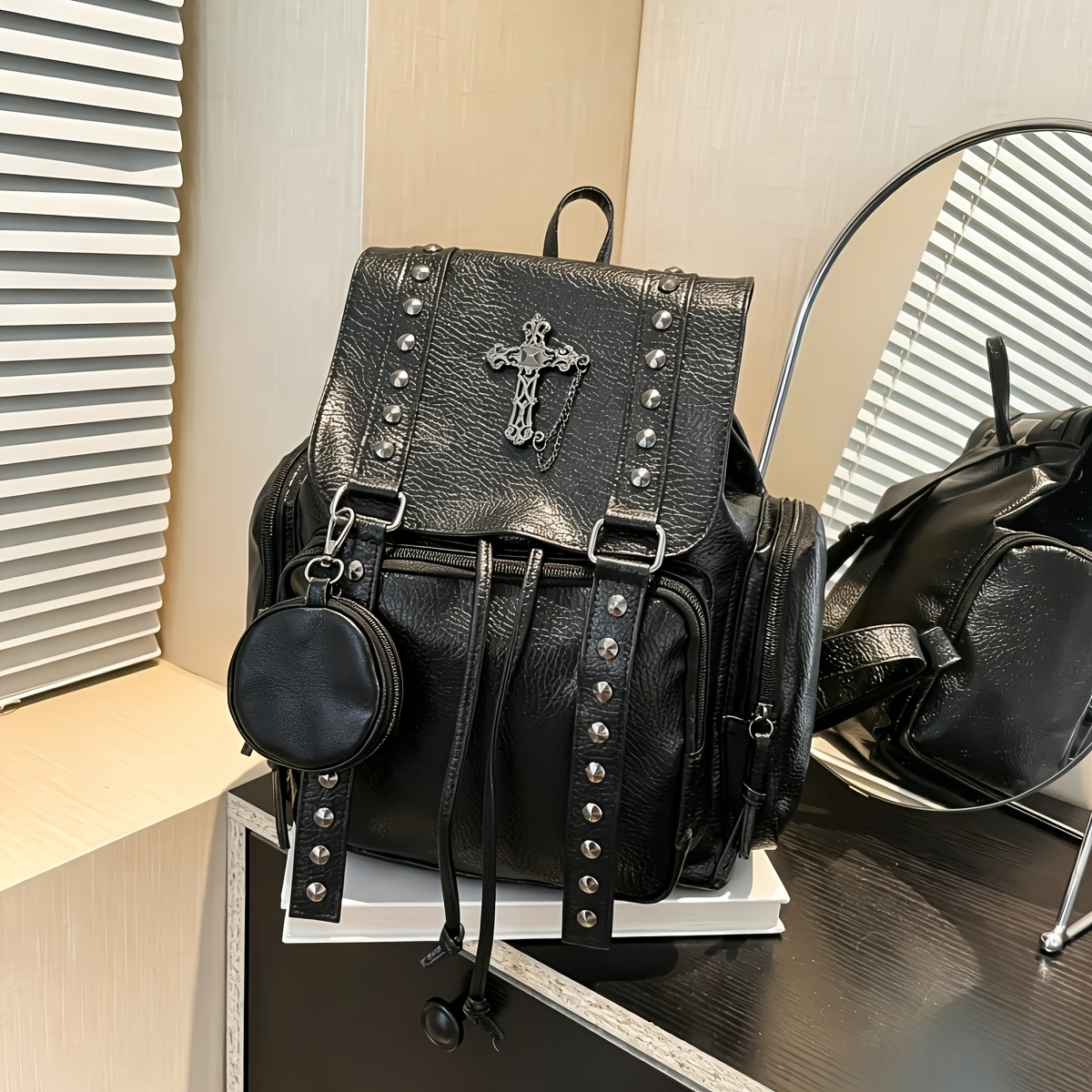original handmade y2k soft backpack dark cross - Temu United Arab