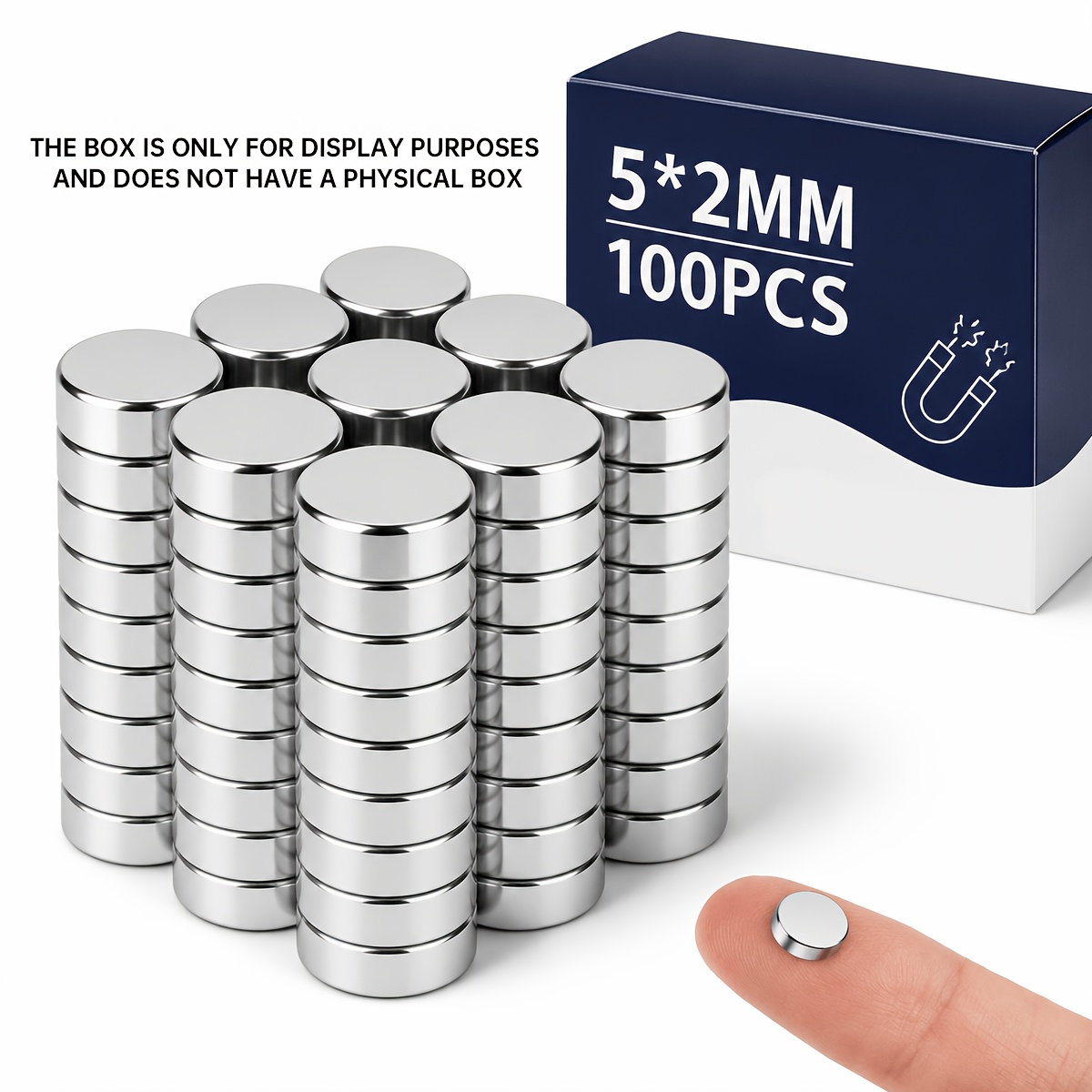 TEMU 100pcs 5x2mm Neodymium Disk Magnets, Permanent Circular Magnets, Suitable For Refrigerator Tool Organization Circular Magnets