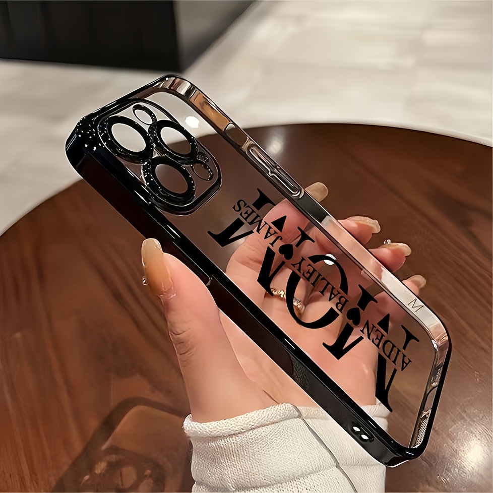 TEMU Personalized Custom Name Phone Case Compatible With Iphone 16 15 14 13 12 11 Pro Mom With Children Name Design Candy Color Cover Tpu With Lens