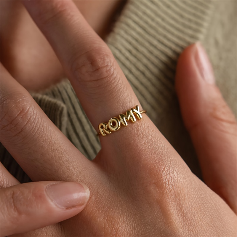 Custom 3d Bubble Letter Name Ring - Personalized Initials Jewelry, Ring For &, Valentine's Gift, Party & Festival Accessories, Wear With Custom Name/initials