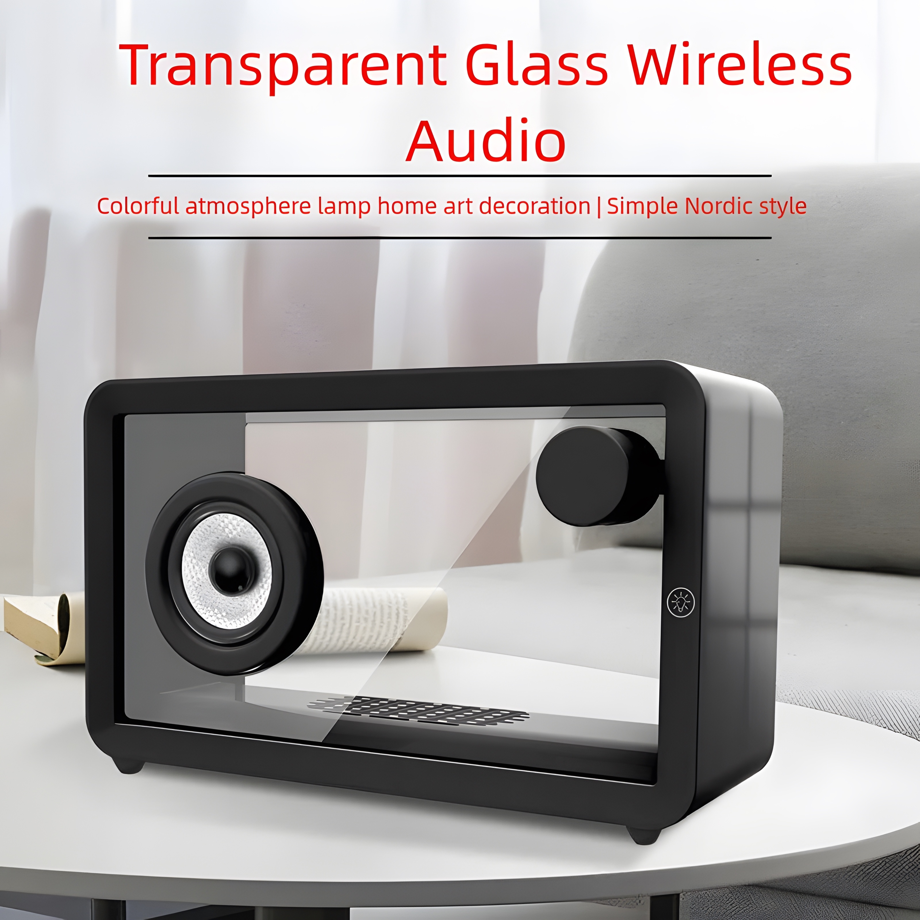 2024 New Transparent Glass Portable Speaker, 8W High-definition Sound And  Bass, Wireless Stereo Paring, Touch Control, Seven Color LED Lights, 10H  Playback Time, Suitable For Wireless Speakers In 