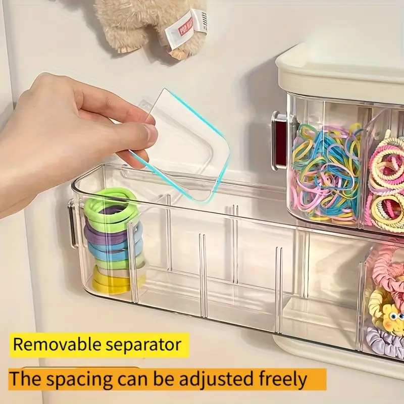 1 set wall mounted hair accessory organizer with 12 compartments large capacity plastic storage box for clips ties and jewelry for easy visibility space saving bathroom or bedroom organizer underwear and sock storage hanging jewelry organizers Product details 2