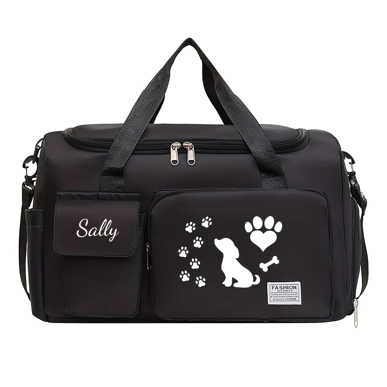 TEMU Large Capacity, Lightweight Tote Bag With Customizable Name - Multi-functional Travel Bag With Separate Shoe Compartment, Featuring A Casual