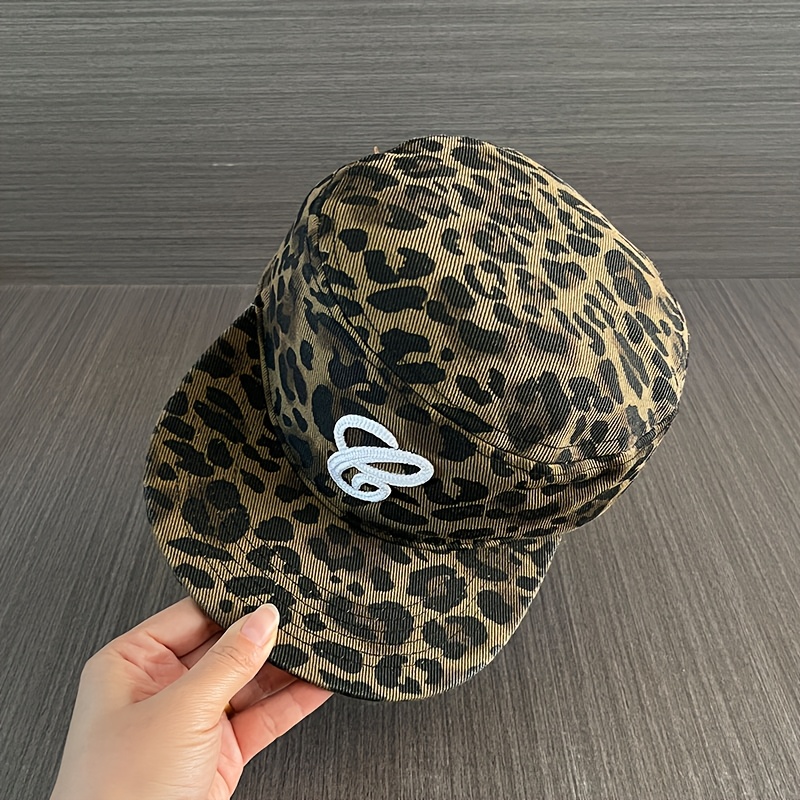 TEMU Spring And Autumn New Style Hat For Women, Retro Casual, Versatile Duck-bill Hat With Letter Embroidery, Flat-brim Baseball For Men, Four-season