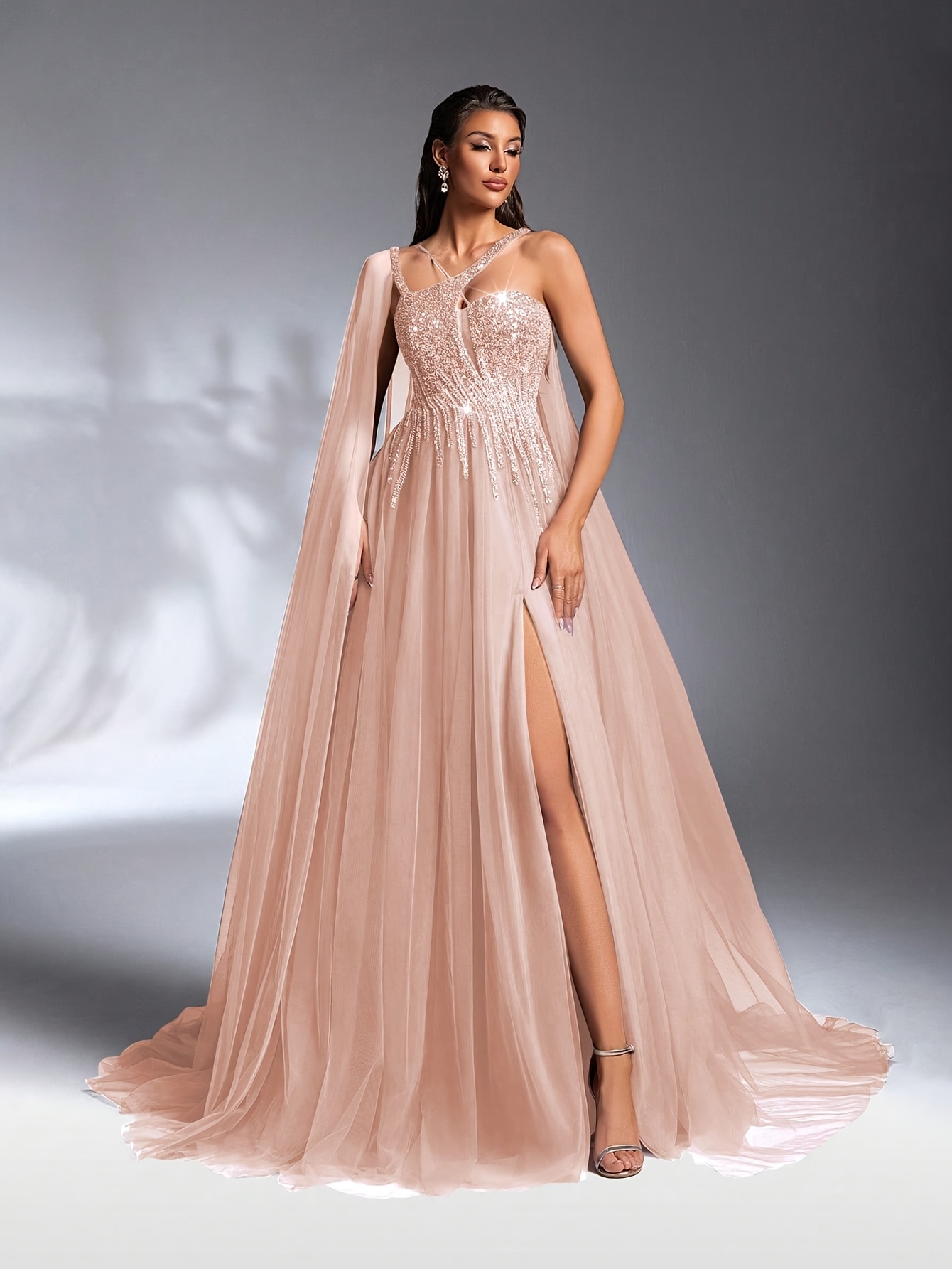 beaded irregular dress spring summer elegant luxurious design strap neckline and a striking size:M / 6-8 Maxi dress Shop by Fabric Rachel Gilbert - Rachel