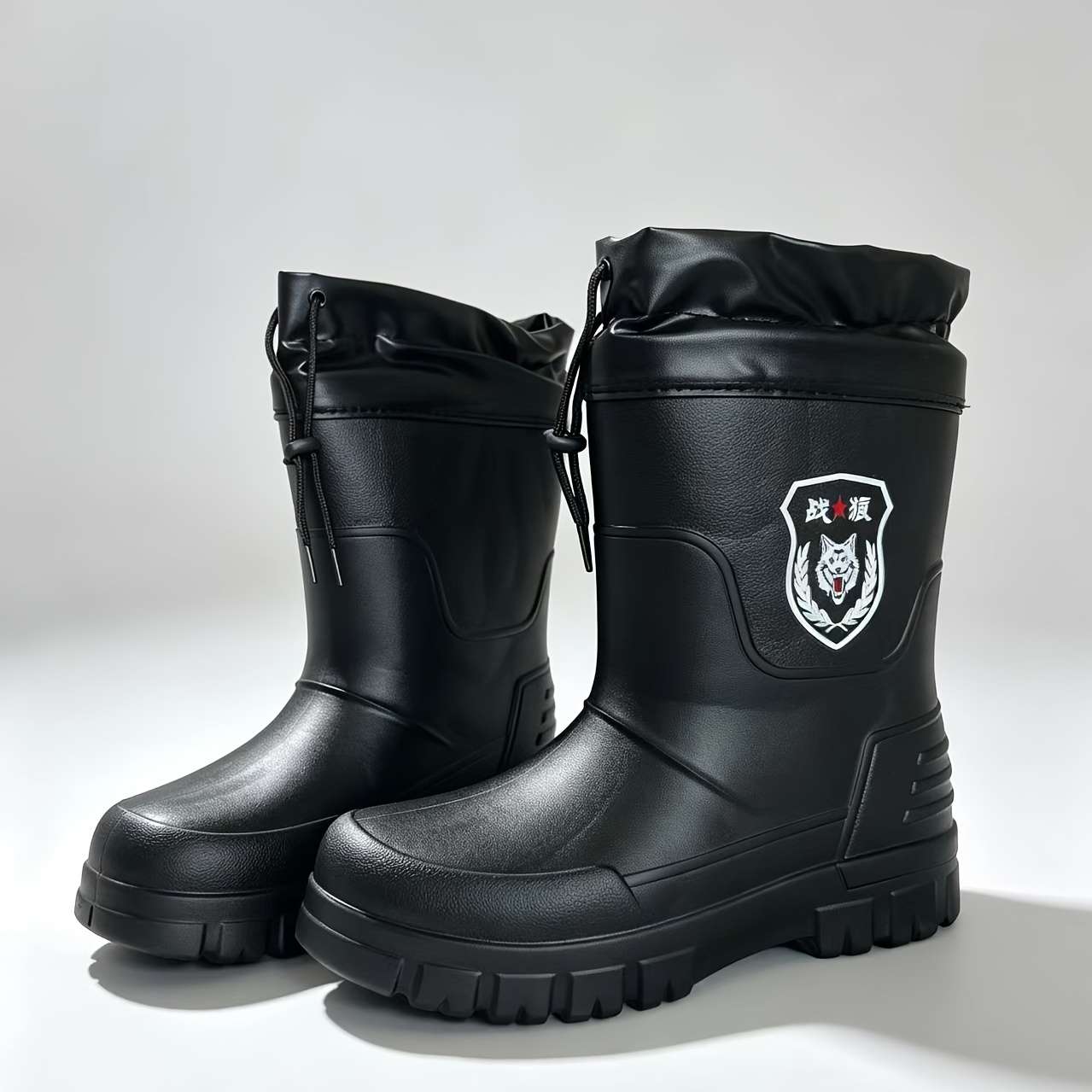 TEMU Men's Shoes Eva Waterproof Snow Boots Winter Warm Rain Boots Thickened Mid-calf Boots Outdoor Rain Boots For Men