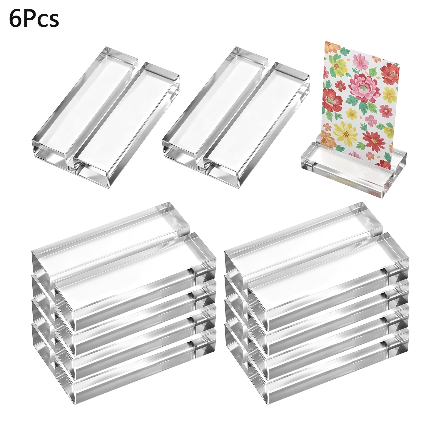 TEMU 6 supports de présentoirs en acrylique transparent de 2", supports de cartes de visite en acrylique, présentoirs transparents, adaptés aux