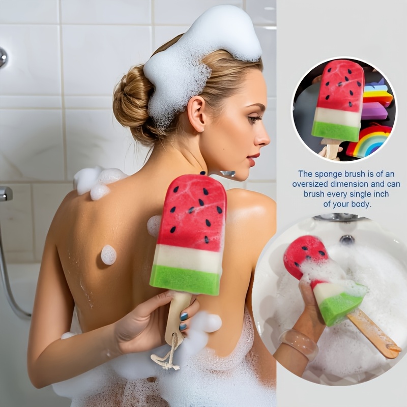 Summer Watermelon Ice Pop Bath Sponge, Soft Exfoliating Brush