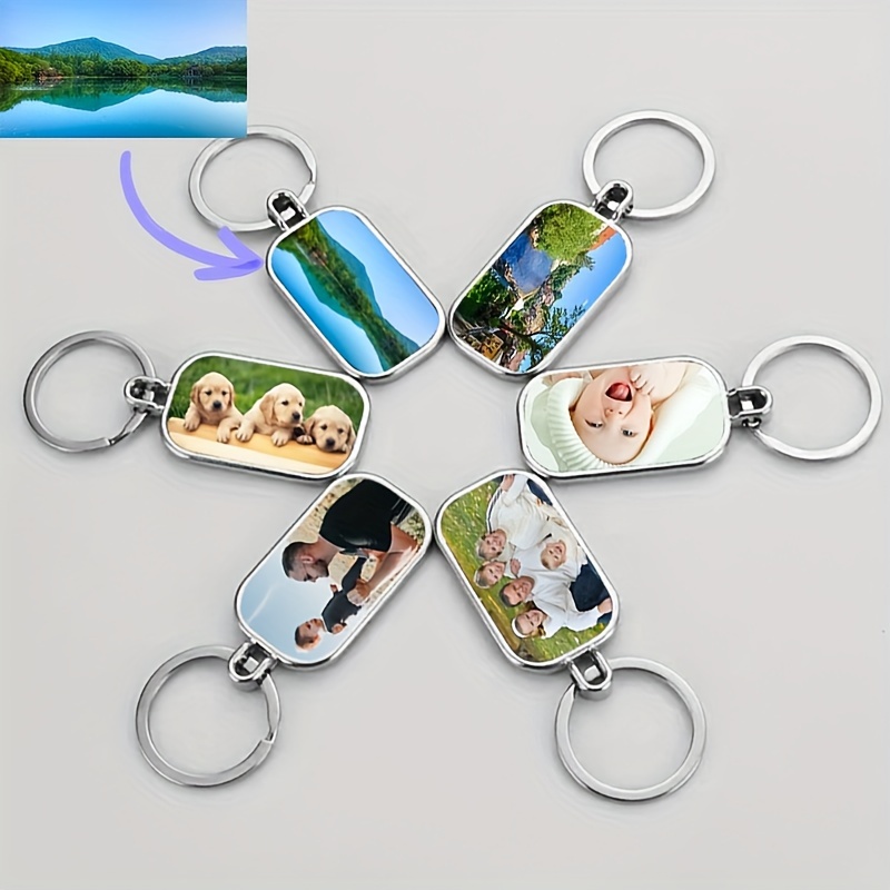 

Custom Double-sided Alloy Keychain - Personalized Photo & Text, Perfect Gift For Birthdays, Christmas, , Teacher Appreciation - Rectangular Shape