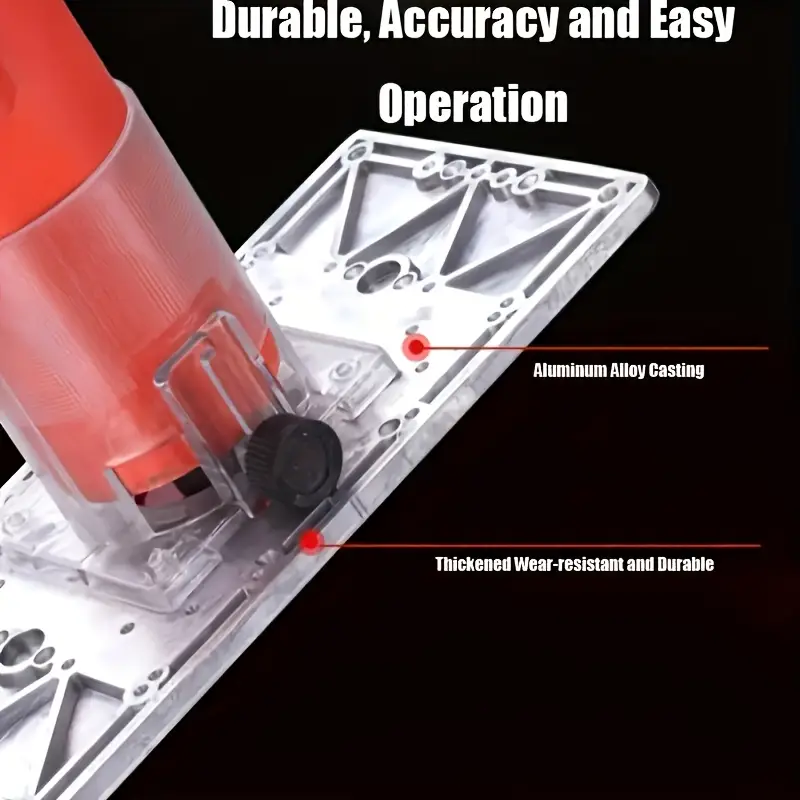 durable aluminium router table insert plate for smooth cutting engraving 4 rings compatible with table saws woodworking benches stability machine tool details 7