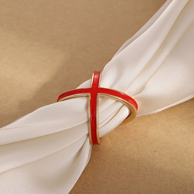 Elegant Enamel Cross Scarf Buckle, Multi-functional Fashion Accessory