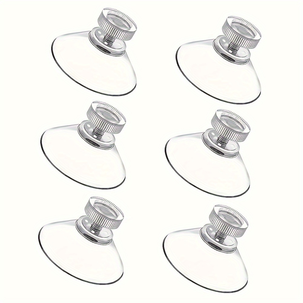 E-shop 6 Superstarke Saugnapf Glas-Pads - Transparente PVC-Kunststoff-Saugnäpfe mit starkem Haftkleber - Keine Haken nötig - Geeignet für Glas, Spiegel
