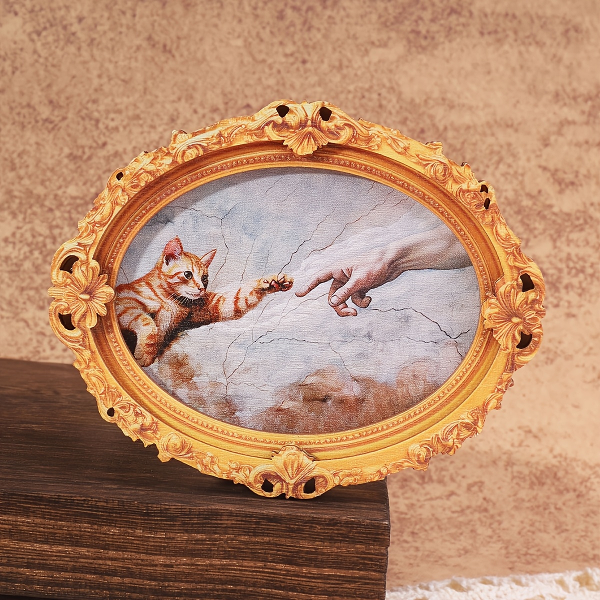 TEMU 1pc Fridge Magnet With Ancient Greek Design, Vintage Style Oval Shape, Mini Photo Frame Style, Fun Home Decor Prop, Wonderful Holiday Gift