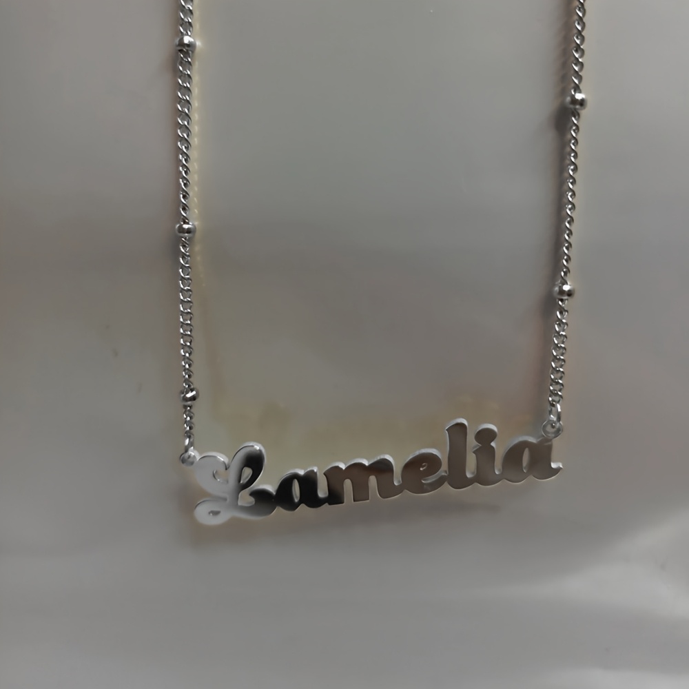 TEMU Personalized Name Necklace - Custom Jewelry With - Elegant Cursive Lettering Pendant, Delicate Chain Necklace For Women, Birthday/mother's Day