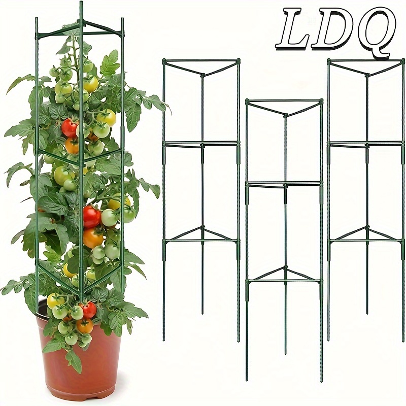 

1set Tomato Cage, Up To 51 Inches Of Plant Stakes Vegetable Grids Assembled For Garden Climbing Plants Vegetables Flowers