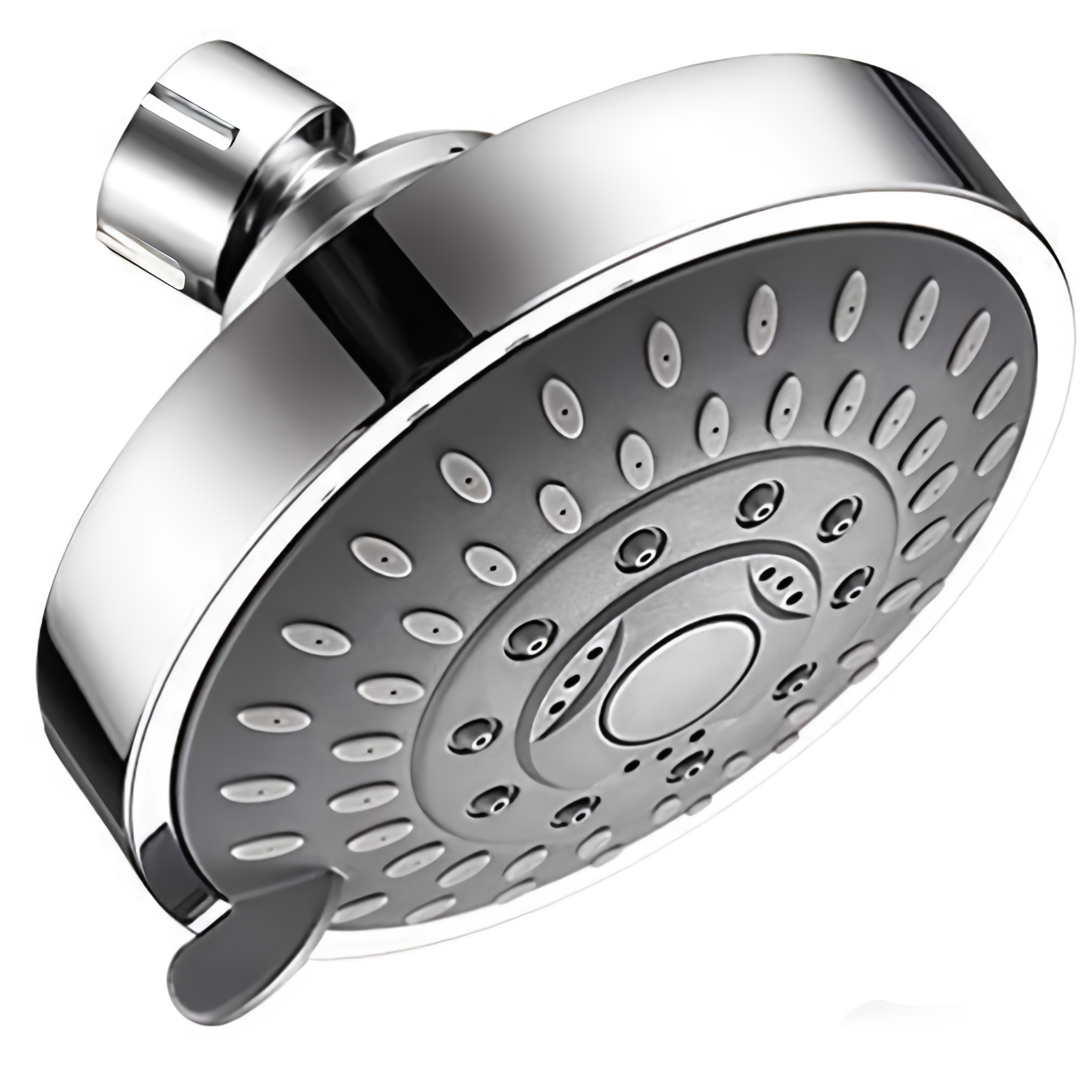 TEMU 12cm Large Overhead Shower Head With 5 Spray Modes, High Pressure Water Saving Rain Shower System, Self-cleaning Nozzles & 360° Rotating Panel