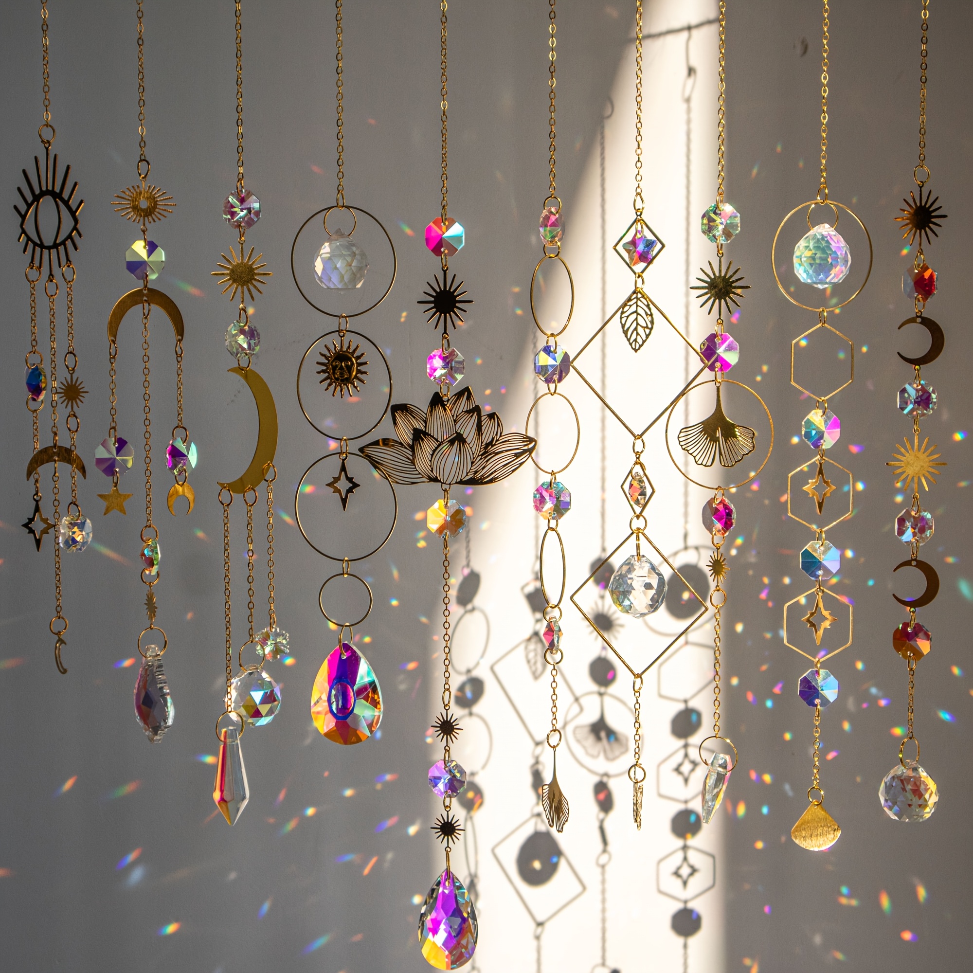 item picture sun catchers 10pcs crystal suncatcher prism hanging kit with chain  ow maker crystals balls pendants ornaments for indoor window outdoor garden backyard patio car mirror christmas tree decor