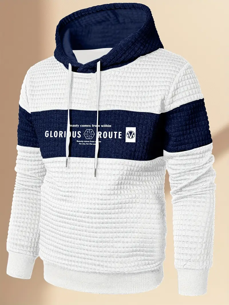 White Men's Athletic Casual Fashion Hoodie