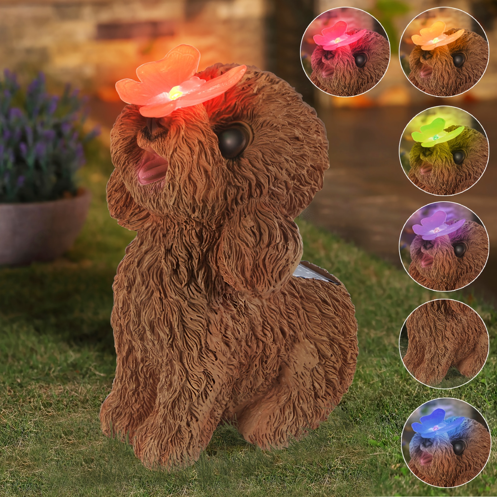 

Dog Statue Solar Lights Outdoor Garden Decoration, Solar Dog Ornament For Patio, Lawn, Yard Art Decoration