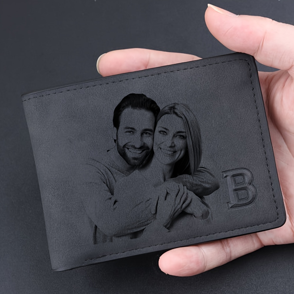 

Personalized Men' With Custom Photo And Engraved Names, Elegant Leather, Ideal Gift For Husband, Boyfriend - Christmas, Birthday, Father's Day, Thanksgiving, Best For Christmas, Thanksgiving